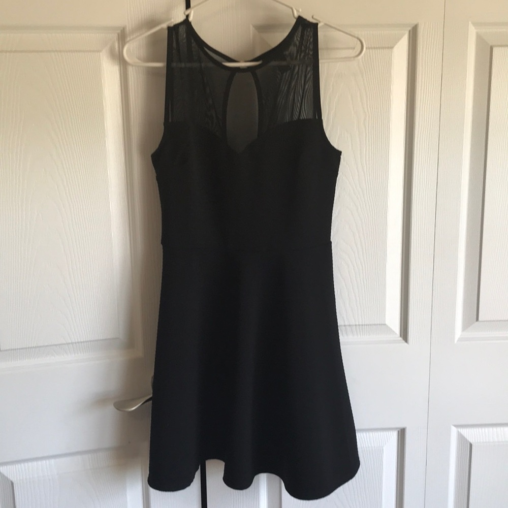 Black formal dress with sheer neck